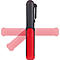Een rood en zwarte LED-werklamp met een draaiende lichtbehuizing en een zwarte clip.